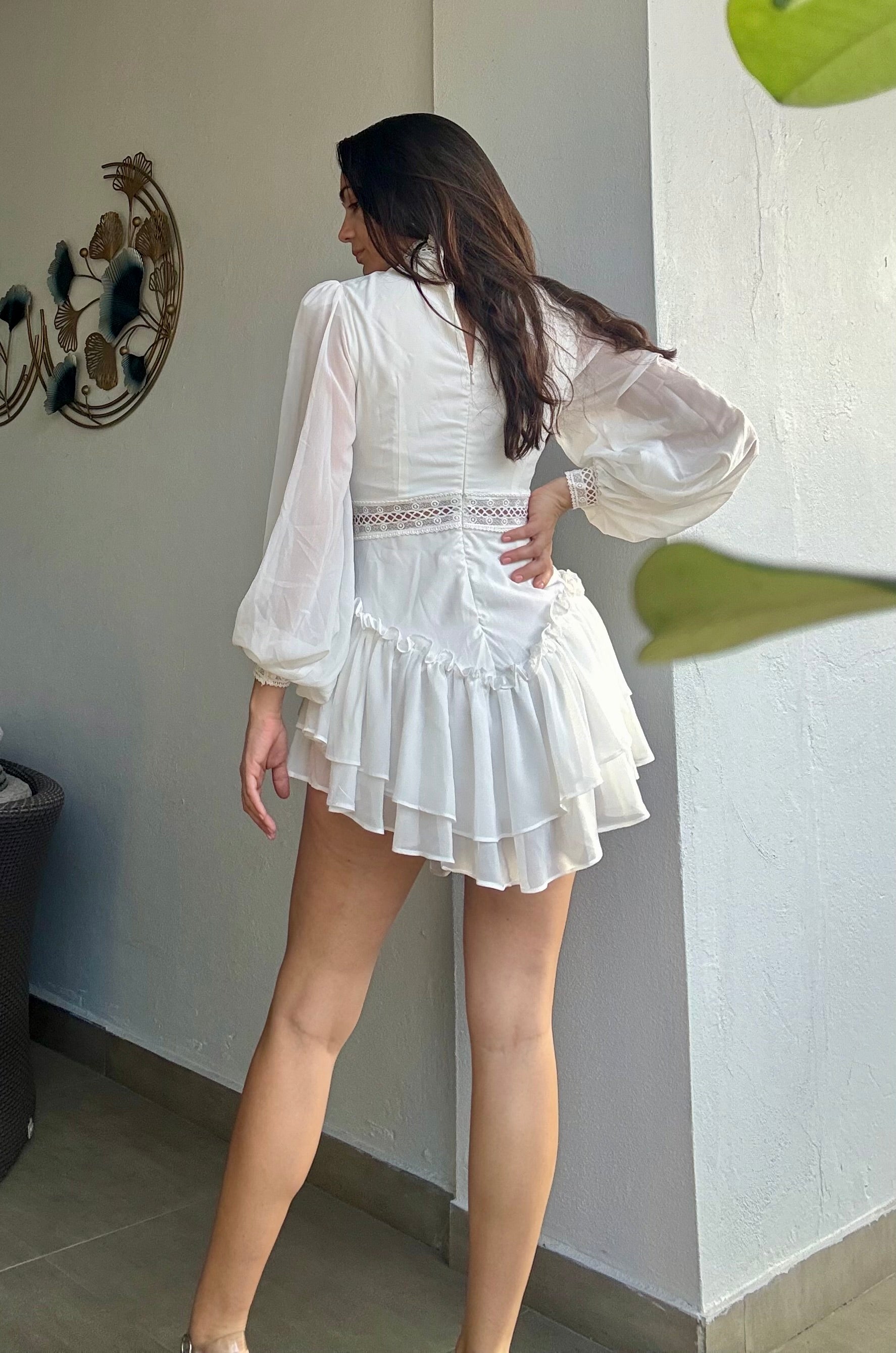 White Mini Chifon Dress