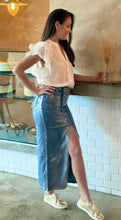 Load image into Gallery viewer, Glitter Denim Pencil Skirt
