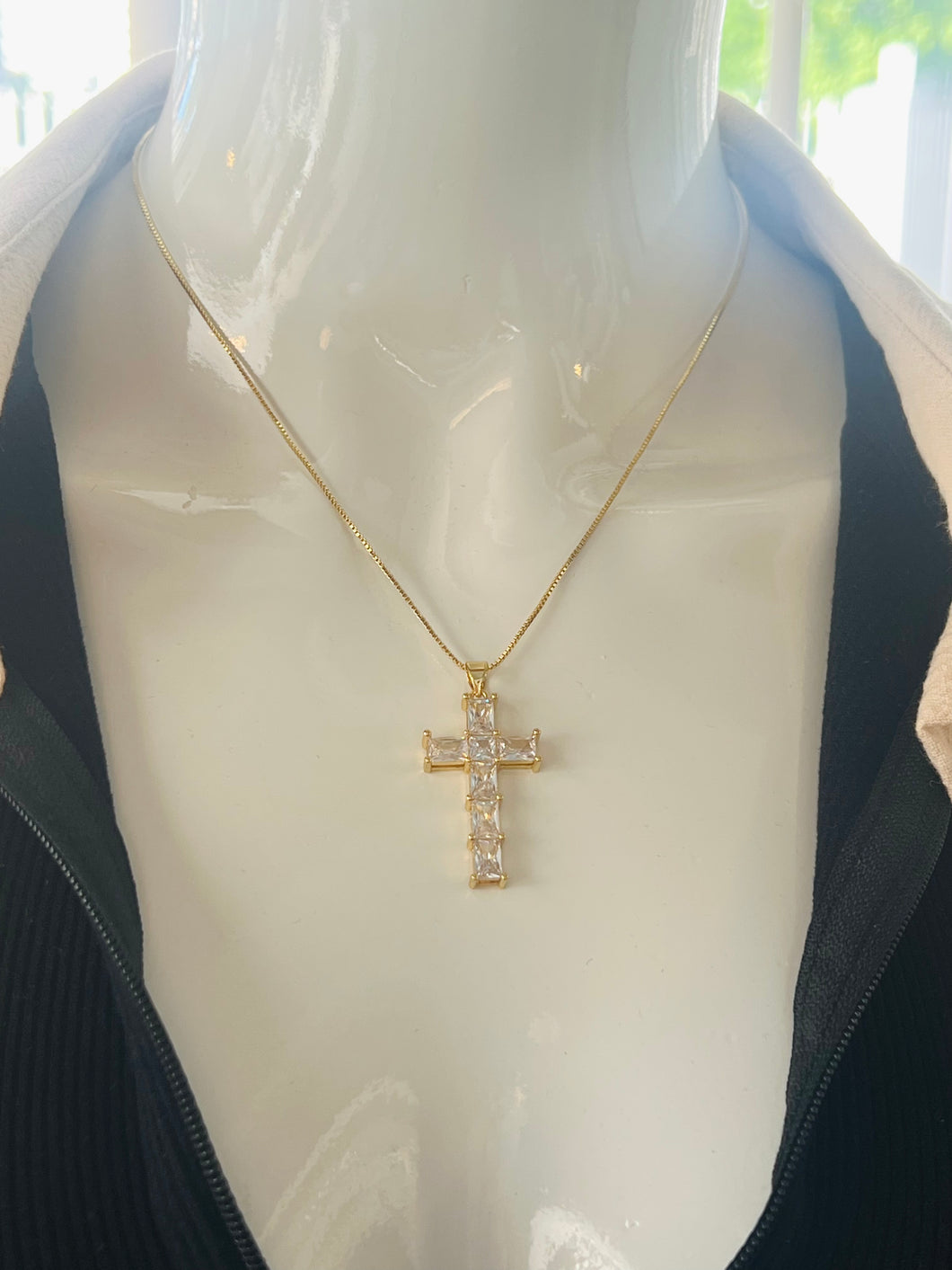 Rhinestones Cross Necklace