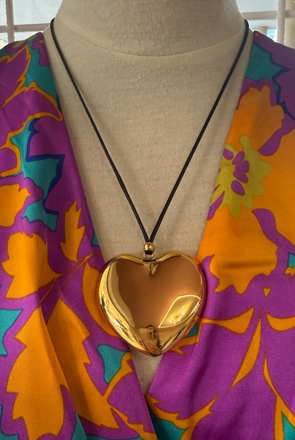 Big Heart Gold Ajustable Necklace