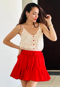 Red Hearts Ruffle Romper