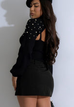 Load image into Gallery viewer, Pearls Beaded Knit Black Set
