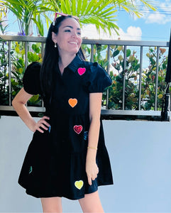 Colors Hearts Black Dress