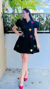 Colors Hearts Black Dress