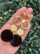 Load and play video in Gallery viewer, Black and Gold Earrings
