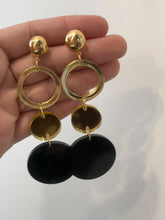 Load and play video in Gallery viewer, Black and Gold Earrings
