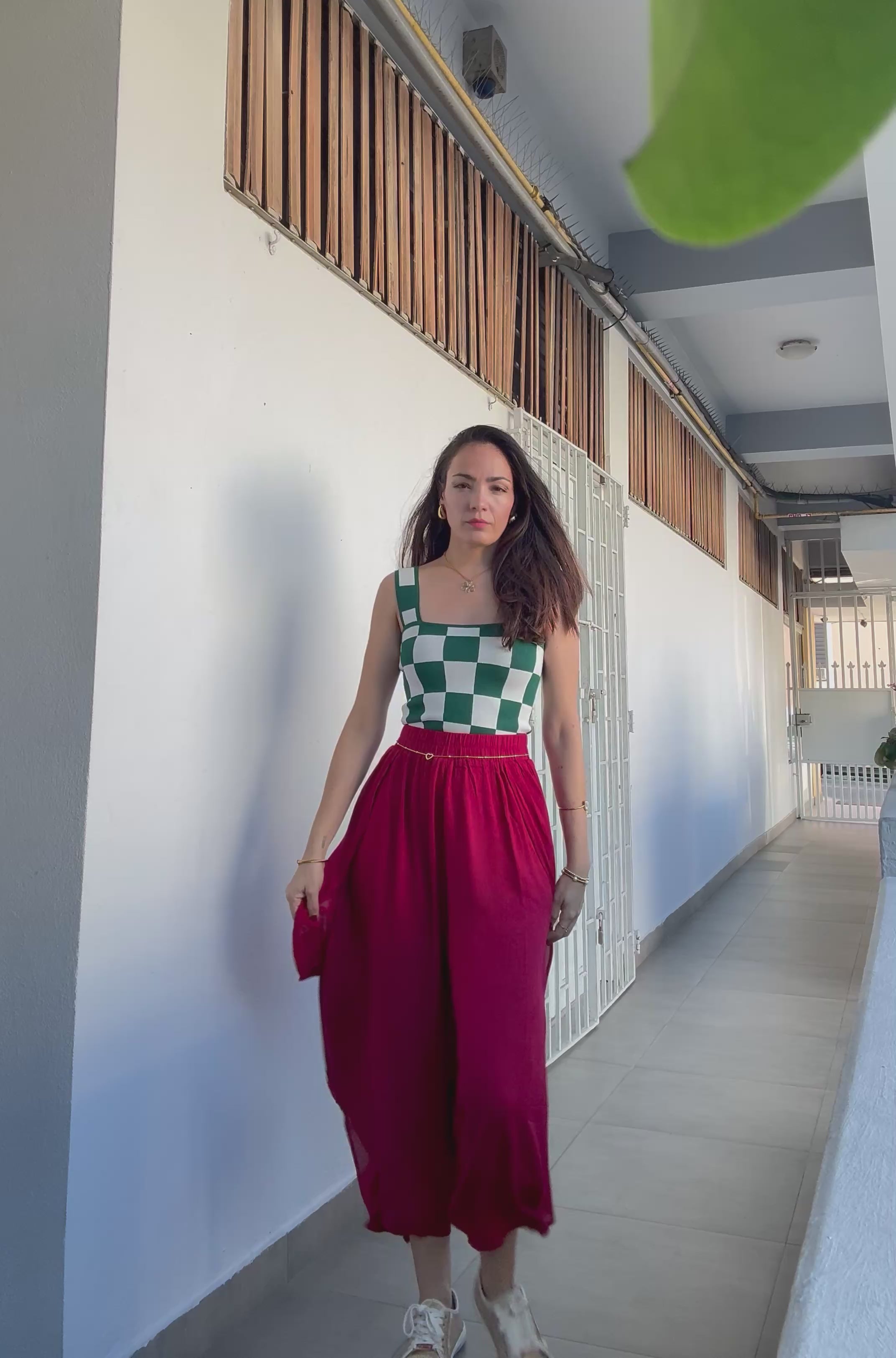 Burgandy Loose Fit Pants