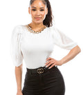 White Sleeves & Chain BodySuit