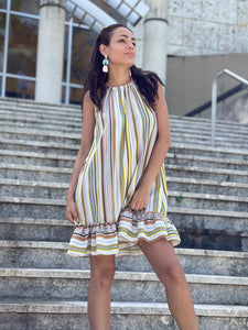 Stripes Ruffles Dress