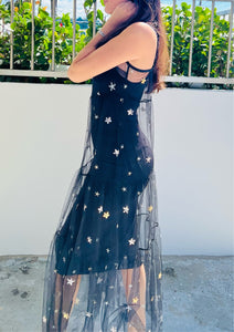 Stars Black Mesh Dress