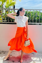 Load image into Gallery viewer, Orange Wrap Around Skirt
