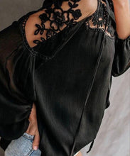 Load image into Gallery viewer, Embroidered Lace Black Top
