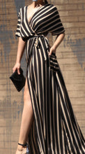 Load image into Gallery viewer, Striped Woven Maxi Wrap Dress
