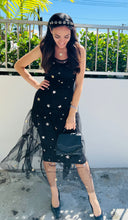 Load image into Gallery viewer, Stars Black Mesh Dress
