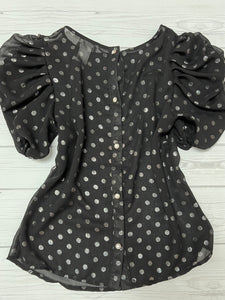 Silver Polkadots Top