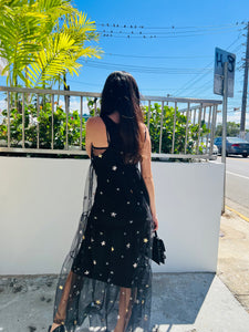 Stars Black Mesh Dress