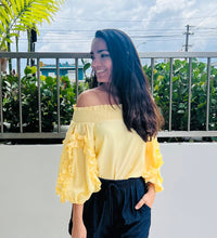 Load image into Gallery viewer, Yellow Off Shoulder Top
