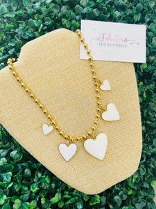 White Hearts Necklace