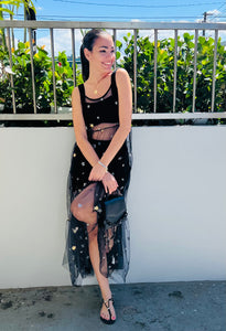 Stars Black Mesh Dress