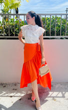 Load image into Gallery viewer, Orange Wrap Around Skirt
