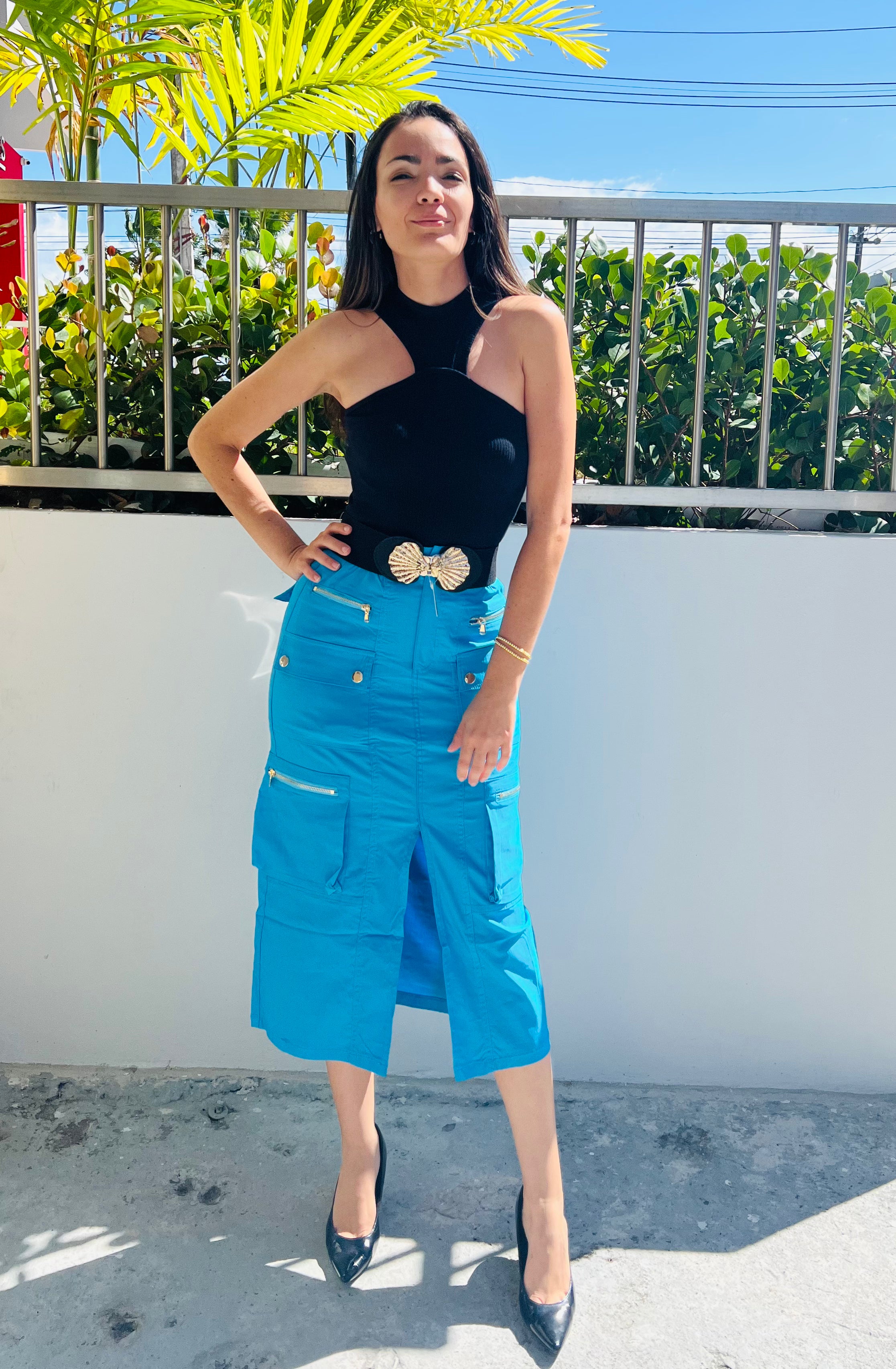 Turquesa Cargo Skirt