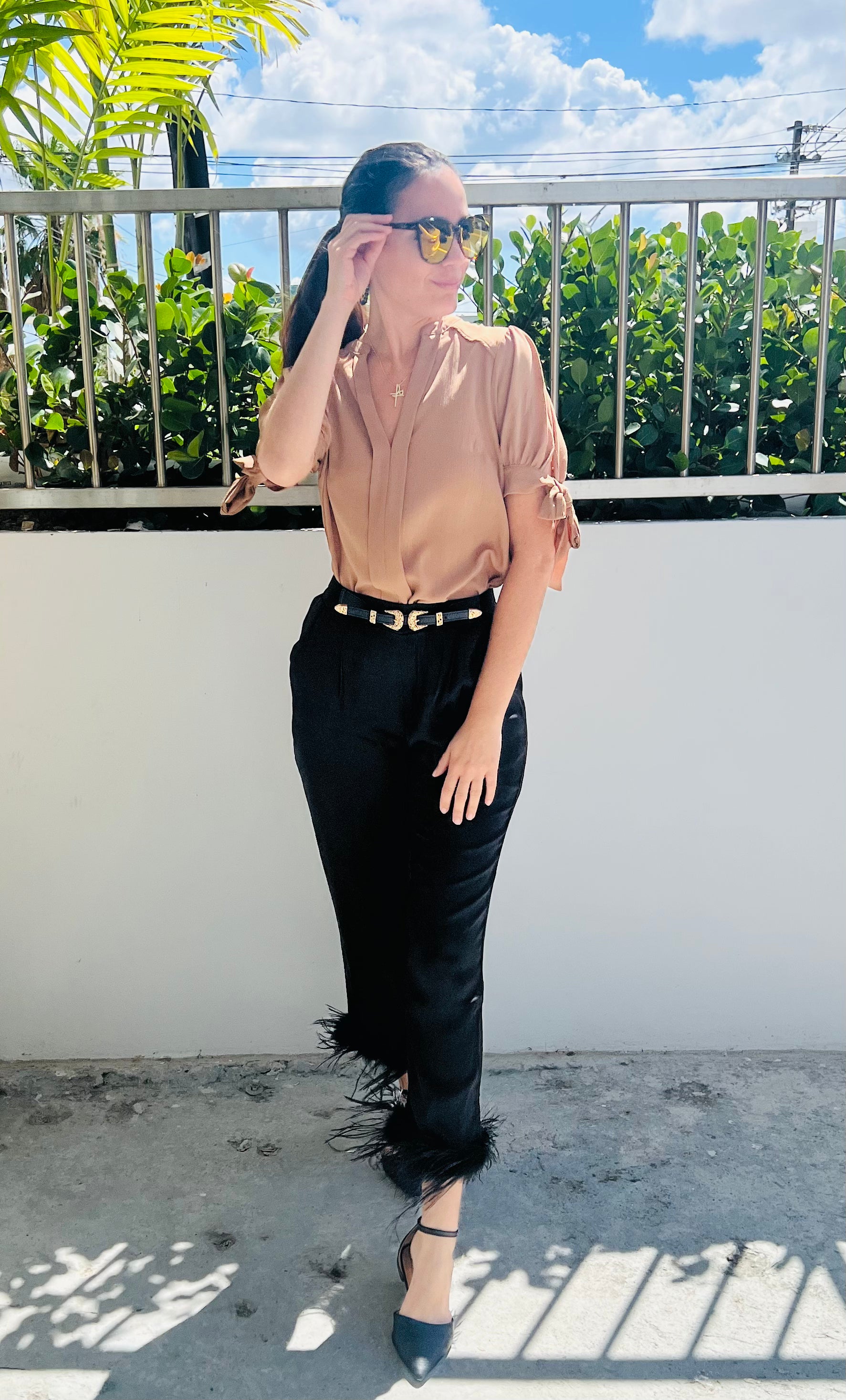 Coquette Sleeves Beige Top