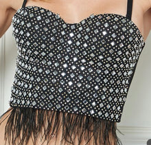 Load image into Gallery viewer, Rhinestones With Feather Bustier
