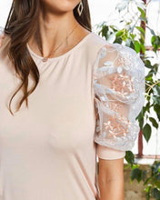 Load image into Gallery viewer, Organza Sleeve Blush Top
