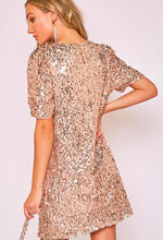 Load image into Gallery viewer, Rose Gold Sequin Dress
